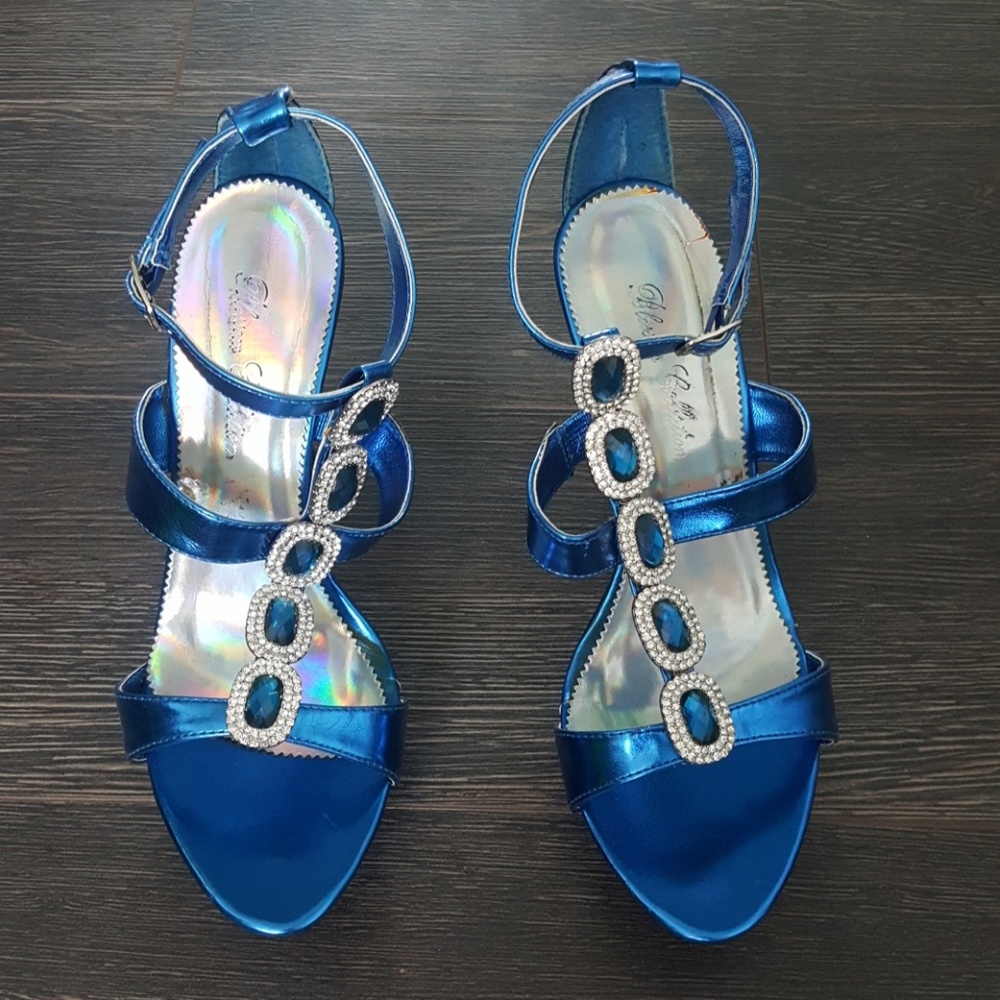 Blue Jewel Heels - Picture 2 of 5